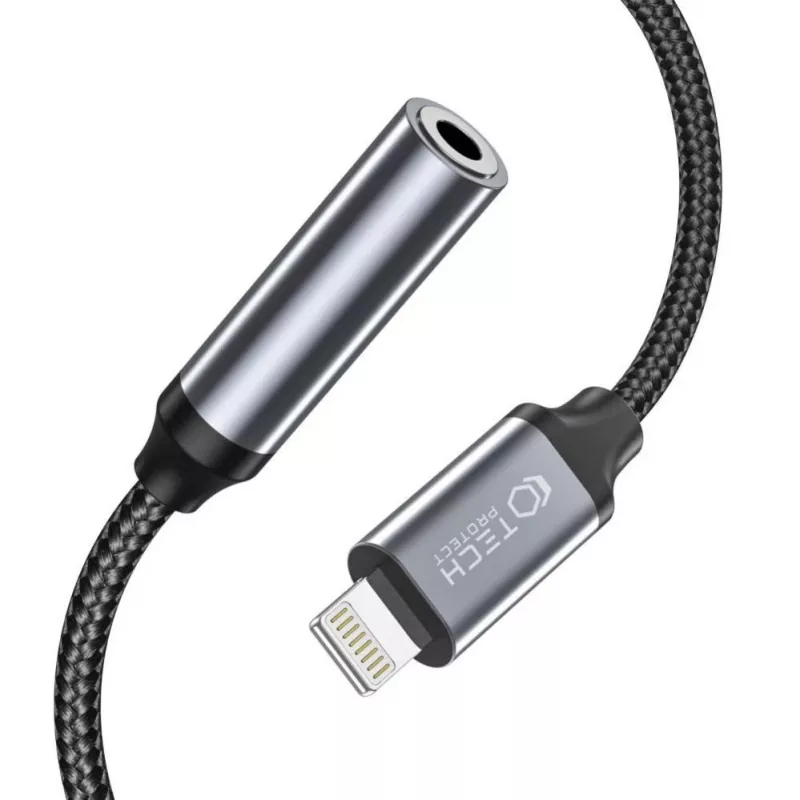Tech-Protect Adaptador Lightning (Conector Macho) a Jack 3,5 mm (Conector Hembra) - Blanco