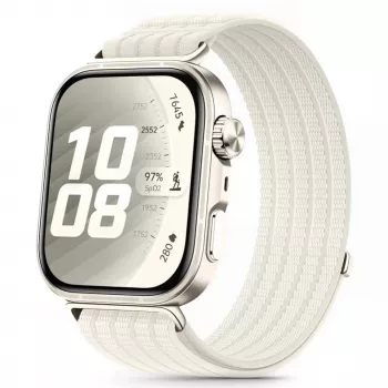 Tech-Protect Correa de nailon para Huawei Watch Fit 3 / 4 / 4 Pro / 5 / 5 Pro - blanca