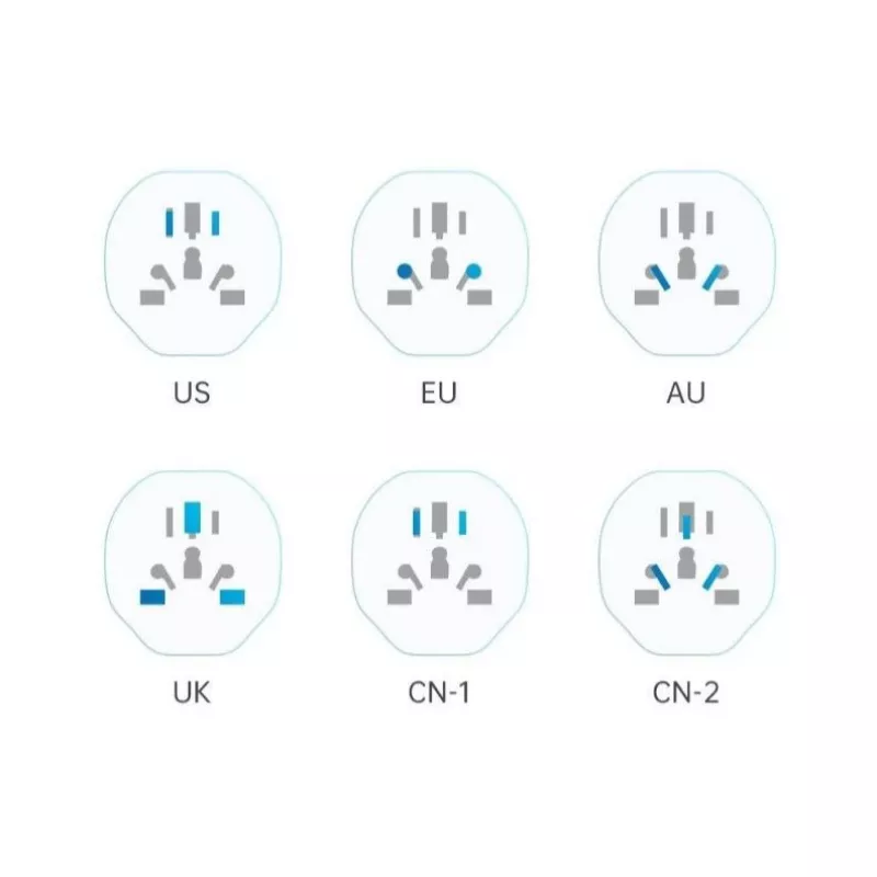 Tech-Protect Adaptador de viaje universal WL-09 de EU blanco