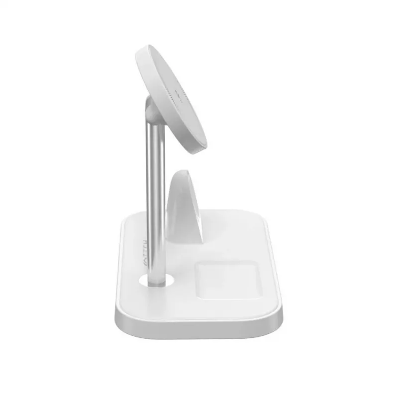 Tech-Protect A22 cargador inalámbrico magnético MagSafe 3 en 1 QI15W, blanco