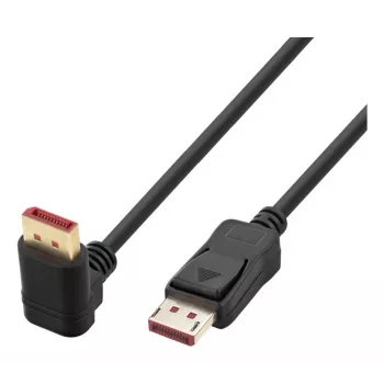 Techly Cable DisplayPort 1.4 M/M 4K@120Hz 1m Negro Acodado en un extremo ICOC-DSP-A14-010NT9