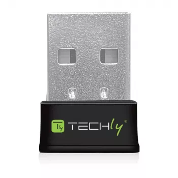 Techly I-WL-USB-600TY Mini adaptador USB WLAN dual band MU-MIMO 2dBi 600Mbps negro