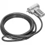Techly IQ-LOK-17-K Cable de seguridad para portátil con candado de combinación, 2m acero trenzado