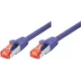 TECLINE cable patch Cat 6 S-STP PIMF, violeta, 0,5 m, slim bend protection 71500V