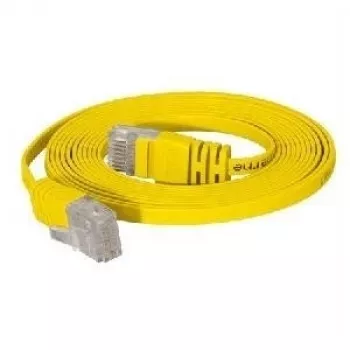 TECLINE cable de red plano Cat.6 U/UTP amarillo 7,5m – ultrafino para debajo de alfombras y rodapiés 77807y