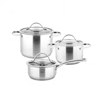 TEESA COOK EXPERT MASTER juego de 6 piezas de menaje de acero inoxidable con tapas, apto para inducción