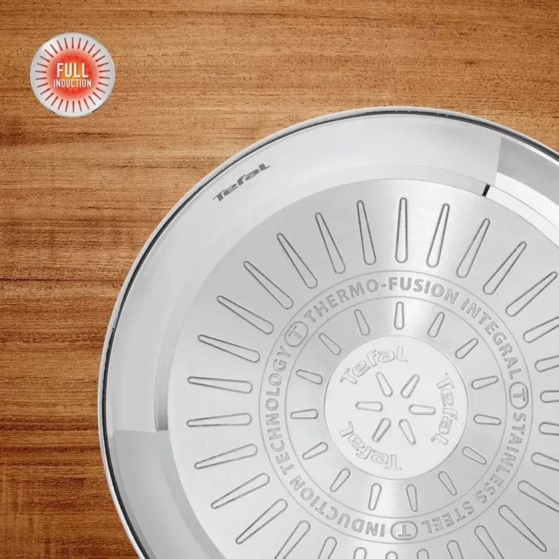 Tefal Duetto On sartén de 20 cm de acero inoxidable con revestimiento antiadherente de titanio y Thermo-Signal