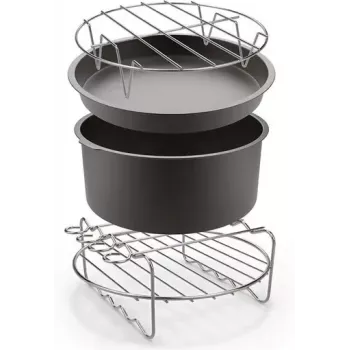 Set de accesorios TEFAL Easy Fry para freidoras de aire OBH Nordica XXL - molde de horno, soporte de brochetas, 5 brochetas