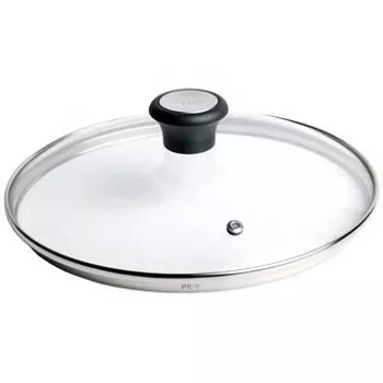 Tefal Tapa de cristal Ø30cm – Tapa de vidrio templado para menaje con orificio de vapor, borde de acero inoxidable, apta para lavavajillas