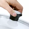 Tefal Tapa de cristal Ø30cm – Tapa de vidrio templado para menaje con orificio de vapor, borde de acero inoxidable, apta para lavavajillas