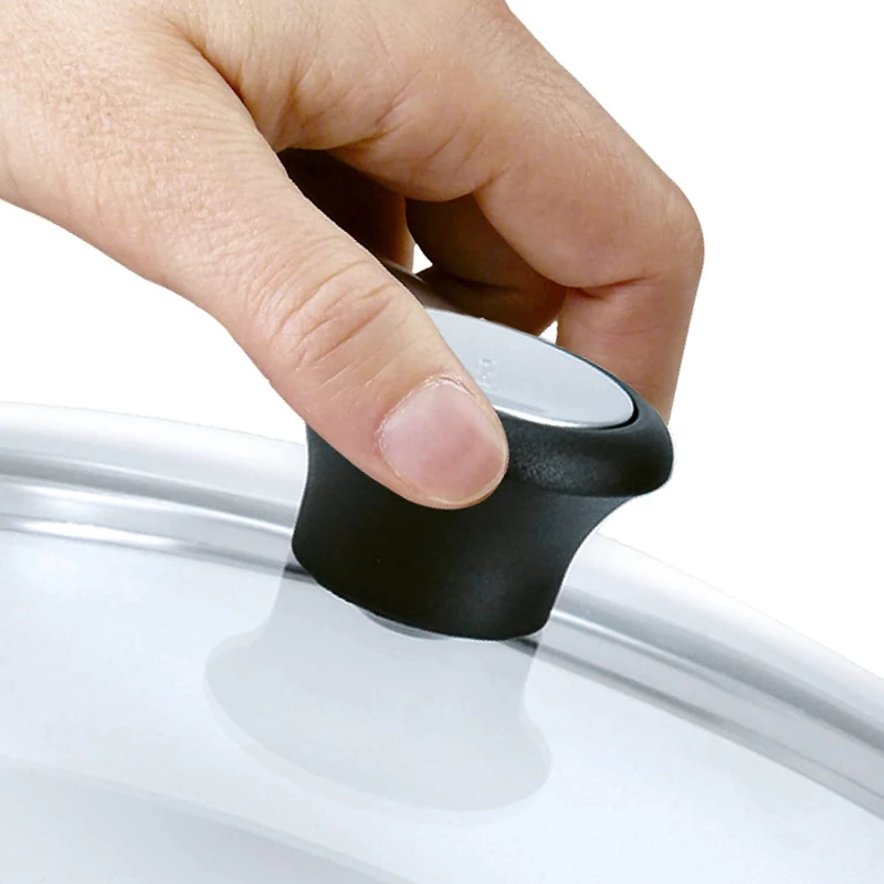 Tefal Tapa de cristal Ø30cm – Tapa de vidrio templado para menaje con orificio de vapor, borde de acero inoxidable, apta para lavavajillas