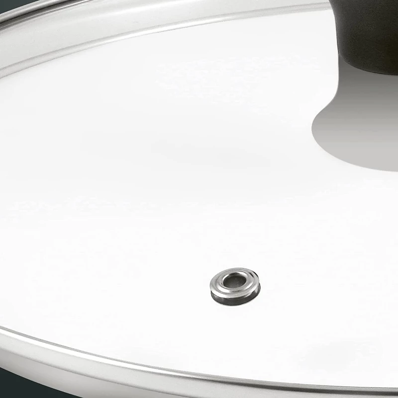 Tefal Tapa de cristal Ø30cm – Tapa de vidrio templado para menaje con orificio de vapor, borde de acero inoxidable, apta para lavavajillas