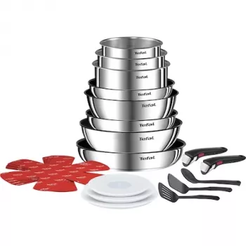 Tefal Ingenio Emotion L897SK04 Set de 20 piezas de menaje de cocina, Plata