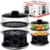 Tefal Convenient VC140135 Vaporera, 2 cestas, 6 L, 900 W, Negro