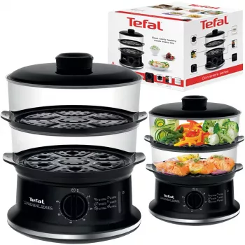 Tefal Convenient VC140135 Vaporera, 2 cestas, 6 L, 900 W, negra
