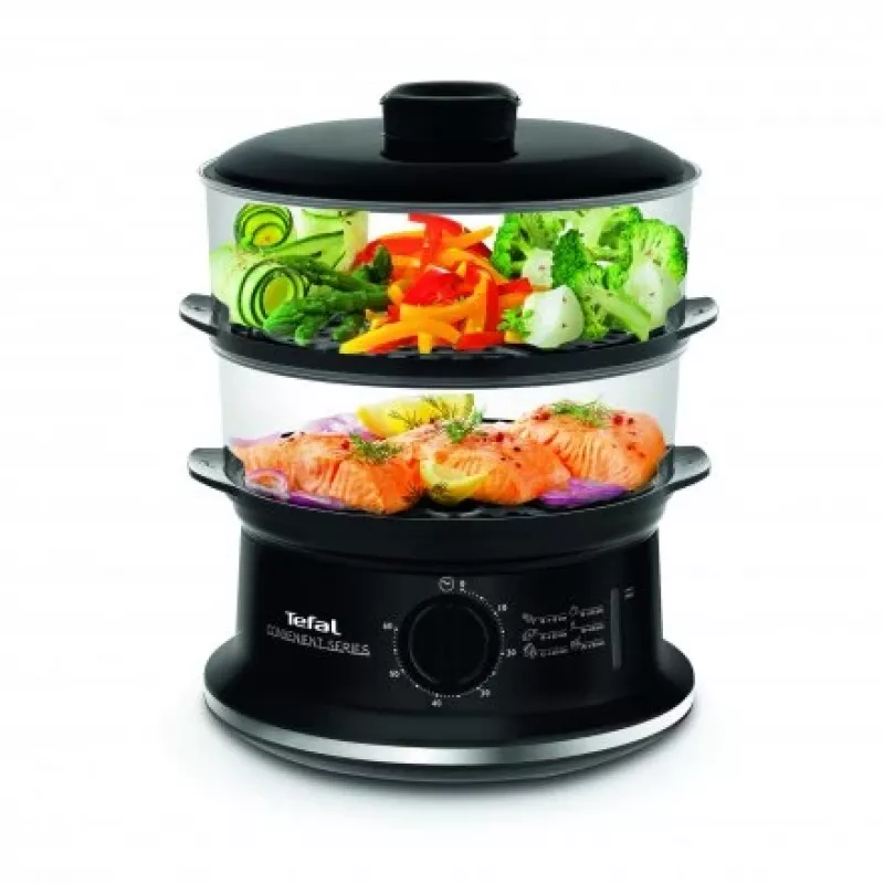 Tefal Convenient VC140135 Vaporera, 2 cestas, 6 L, 900 W, Negro