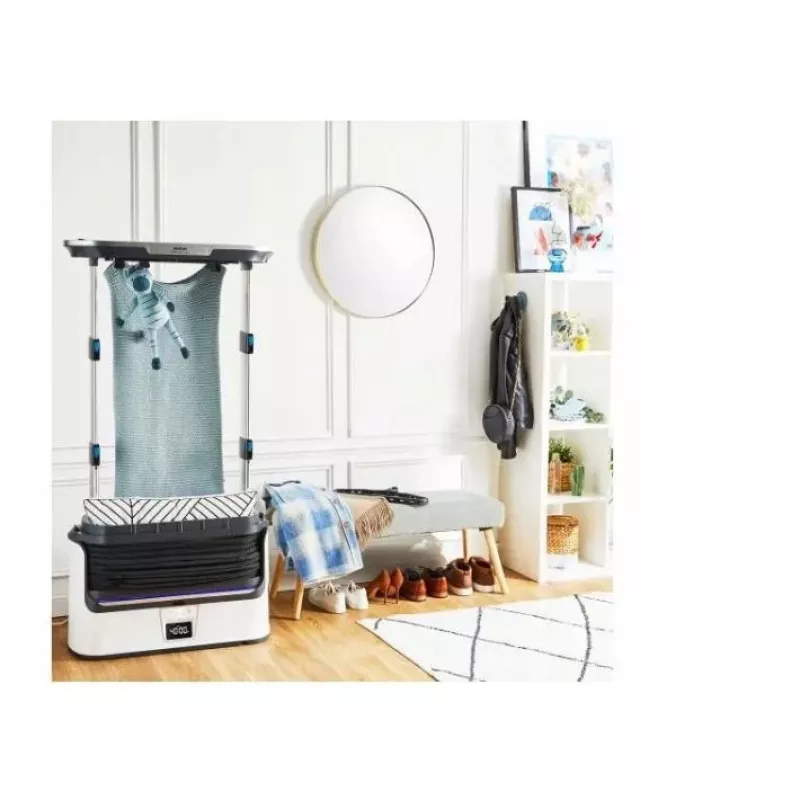 TEFAL YT4050E1 armario de vapor automático, 1800 W, depósito de 2 L, 3 programas, pantalla táctil, plegable, blanco