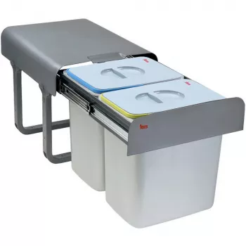 Teka ECO EASY 45 30 L 2 cubos Acero galvanizado Gris Sistema de cubo de basura integrado