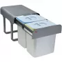 Teka ECO EASY 45 30 L 2 cubos Acero galvanizado Gris Sistema de cubo de basura integrado