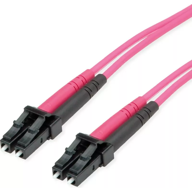 TELEGÄRTNER Cable de fibra óptica LC a LC OM4 dúplex 50/125 multimodo, 10 m, violeta LSZH 100011512
