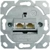 Telegärtner AMJ45 Módulo de conexión de datos, 2 puertos RJ45, Cat.6A blindado, 10G, IDC sin herramienta, carcasa de zinc