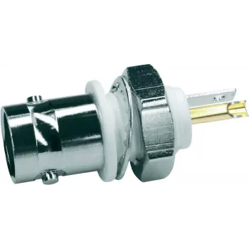 Telegärtner conector hembra BNC de empotrar, aislado 50 ohmios, brida aislante blanca, Z01 - 1 unidad (J01001A0043)