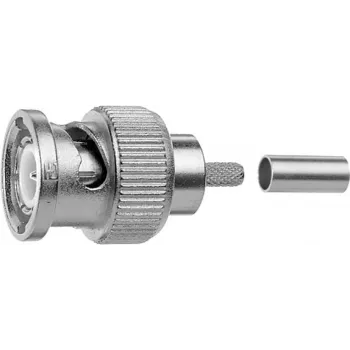 Telegärtner conector de crimpado BNC G01 50 ohmios, crimp/crimp, Professional, A0205, para RG-58 C/U, Belden YR23092, UG-1785/U, pack de 5