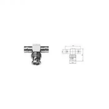 Telegärtner adaptador en T BNC (F-M-F) 75 ohmios divisor de vídeo
