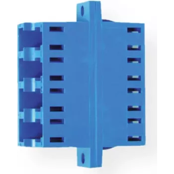 Telegärtner Adaptador LC Quad con casquillo cerámico, multimodo/monomodo, azul, 4 puertos, casquillos de circonia, atenuación de inserción ≤0,2 dB, montaje en panel J08071A0019