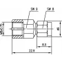 Telegärtner Adaptador coaxial inter-series SMA conector macho a FME conector macho 50 ohmios