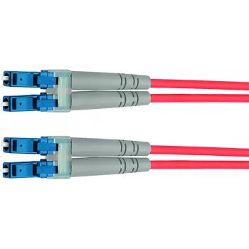 Telegärtner Cable de conexión de fibra óptica LC a LC Multimodo OM3 Dúplex, 1m, Aqua L00870A0003