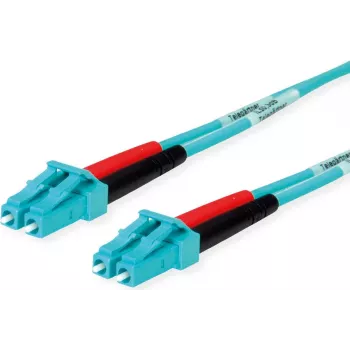 Telegärtner cable de parcheo de fibra óptica LC a LC multimodo OM3 dúplex, 2m, aqua L00871A0006