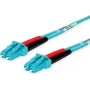 Telegärtner cable de parcheo de fibra óptica LC a LC multimodo OM3 dúplex, 2m, aqua L00871A0006