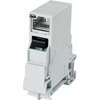 Telegärtner STX Toma RJ45 para carril DIN Cat.6A Apantallada, Gris claro