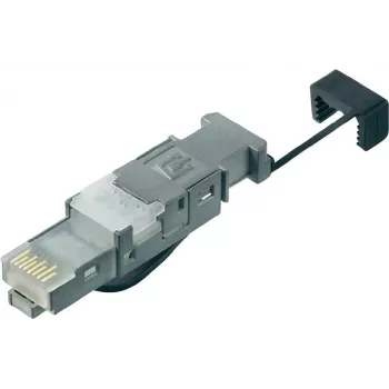 Telegärtner STX conector macho RJ45 Cat.6 apantallado sin herramienta para montaje en campo para AWG 22-26, Ø de cable 5,5-8,5mm, 1 ud. J80026A0003
