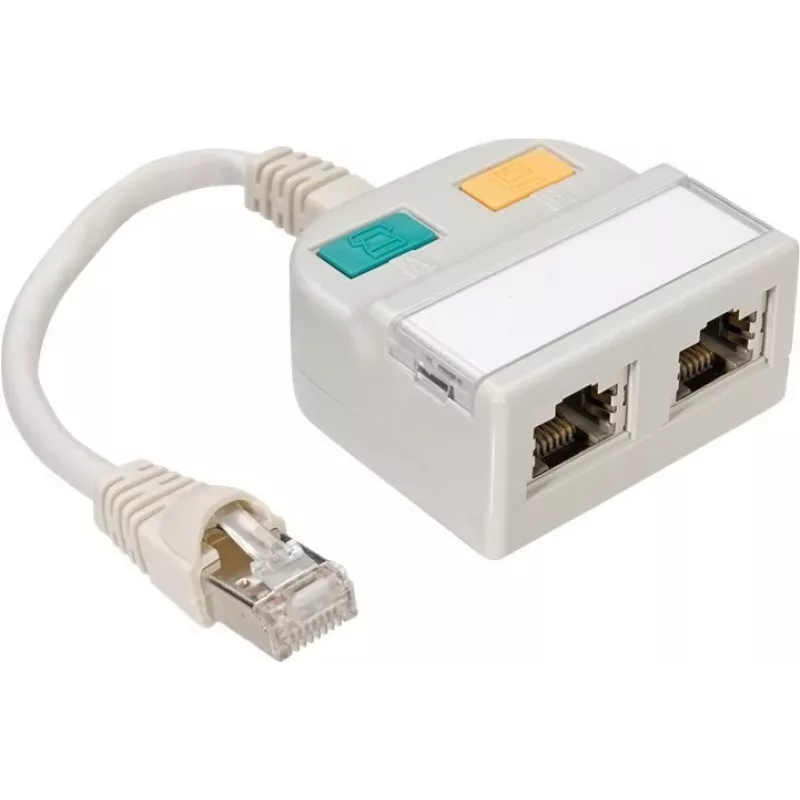 TELEGÄRTNER Adaptador en T Cat5e a 100Base-T/ISDN divisor RJ45 (J00029A0013)