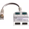 Telegärtner Token Ring Splitter conector macho RJ45 a 2x conector hembra RJ45 apantallado gris claro J00029A0011
