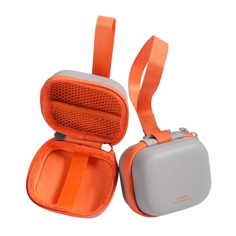 Bolsa de transporte universal mini EVA TELESIN DisAdv para cámaras de acción (gris-naranja)