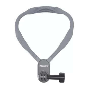 TELESIN banda para el cuello para cámaras de acción y smartphones - cierre magnético rápido, diseño ergonómico, negro