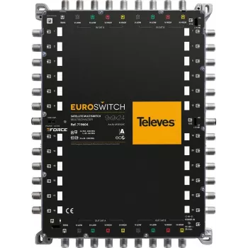 TELEVES EuroSwitch 9x9x24 Multiswitch en cascada 8 entradas SAT + 1 TER 24 salidas de usuario ref. 719604