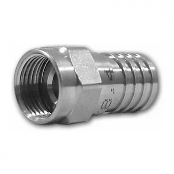 Televes FCR70 Conector F de crimpar para cable coaxial de 7 mm, latón niquelado, 75 ohmios, 0-3000 MHz
