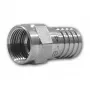 Televes FCR70 Conector F de crimpar para cable coaxial de 7 mm, latón niquelado, 75 ohmios, 0-3000 MHz