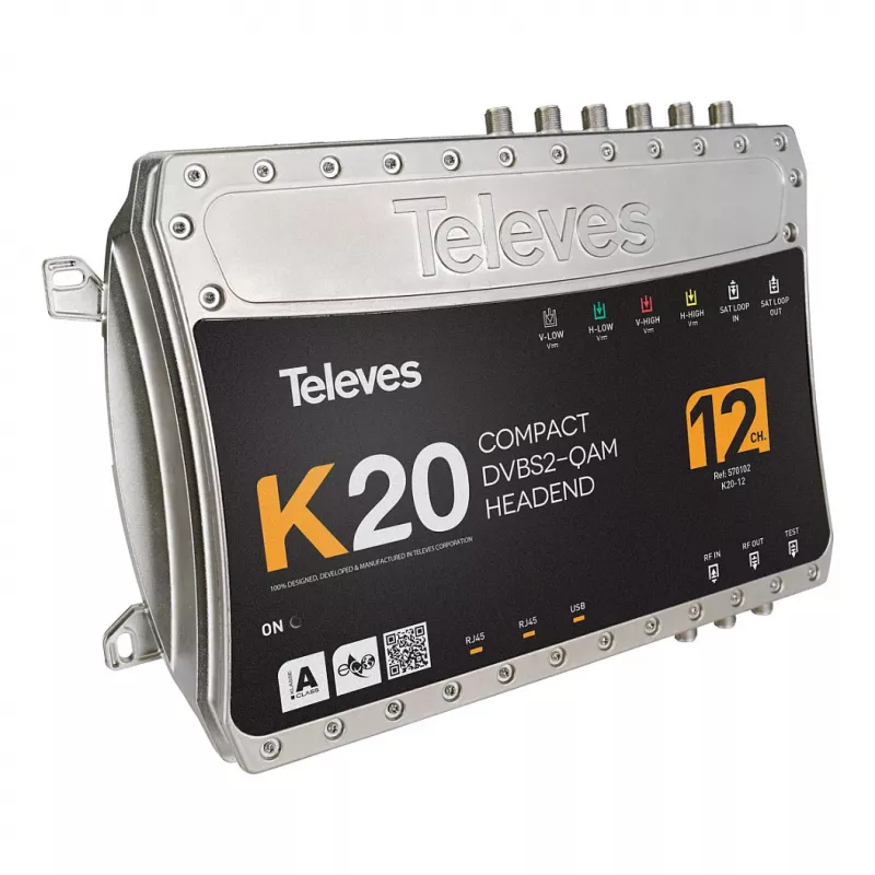 Televes K20-12 cabecera compacta 12 transpondedores DVB-S2 a QAM