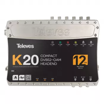 Televes K20-12 cabecera compacta 12 transpondedores DVB-S2 a QAM