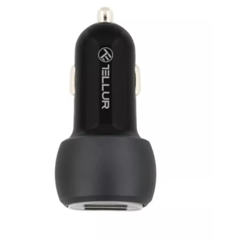 Tellur Cargador de coche USB dual con QC 3.0, 6A Negro