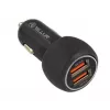 Tellur Cargador de coche USB dual con QC 3.0, 6A Negro