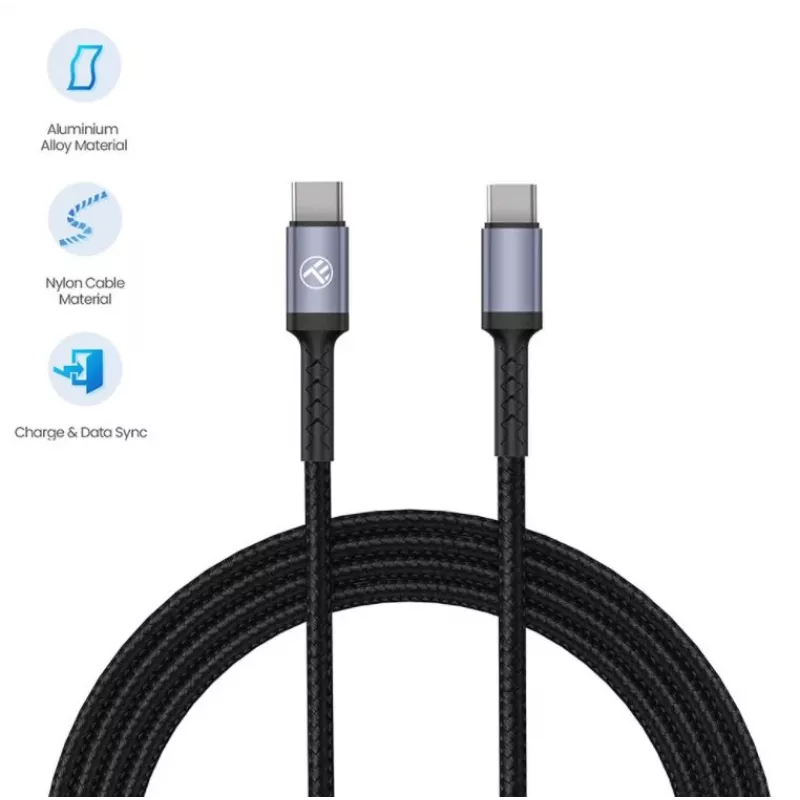 Tellur Cable Type-C a Type-C 3A 60W 1m Negro