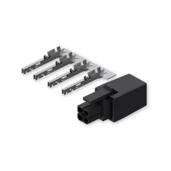 TELTONIKA NETWORKS Conector macho 4-PIN con contacto - Conector circular serie Hirschmann CA, conector macho, soldadura, IP67, negro