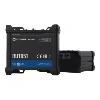 Teltonika RUT951 Router 4G LTE Cat 4 Wi-Fi Dual SIM eSIM con fuente de alimentación UK