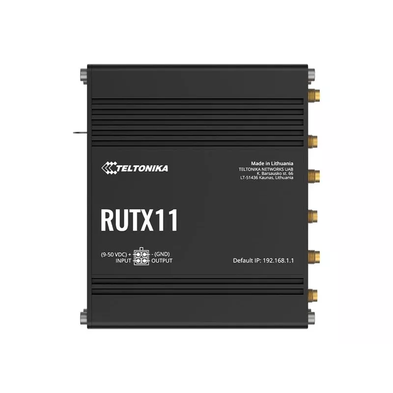 Teltonika RUTX11 router 4G/LTE Cat 6 con doble SIM, versión US, Wi-Fi 5 de doble banda, 4x Gigabit Ethernet, Bluetooth LE, GPS